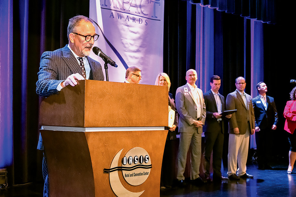 PRIME LIFE

Prime Inc. founder Robert Low accepted Lifetime Achievement in Business honors during Springfield Business Journal’s annual Economic Impact Awards. Held July 27 at Low’s Oasis Hotel and Convention Center, emcee Brett Baker, above called more than a dozen companies to the stage to recognize their local impact.
