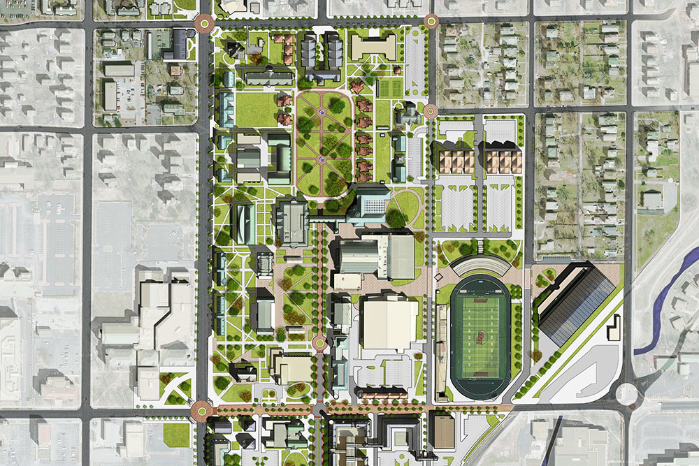 The master plan includes establishing a residential precinct to the north end of campus and an innovation precinct to the south.