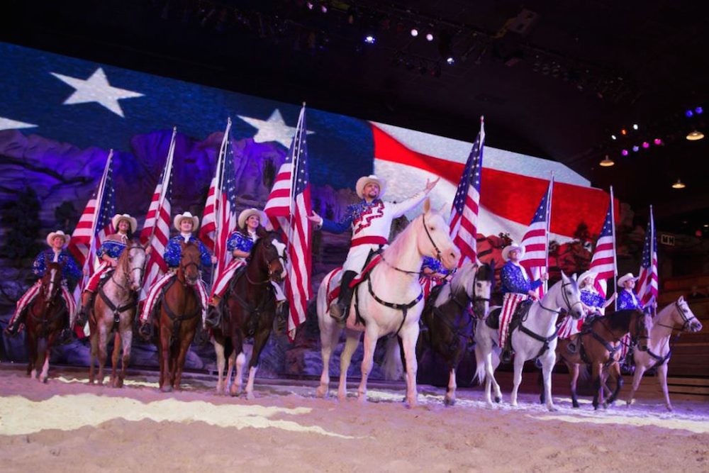 This season, Dixie Stampede dinner show performers in Branson and Tennessee will operate without “Dixie” in the name.