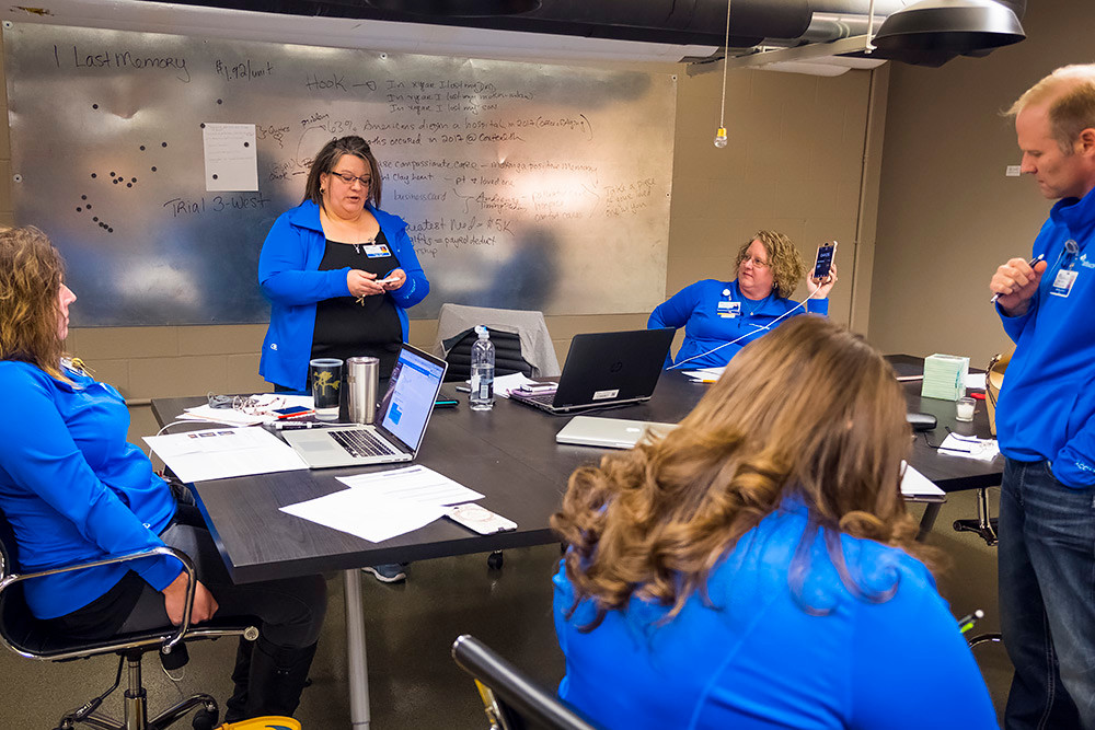 CoxHealth employees brainstorm ideas during the third-annual Innovation Accelerator at The eFactory.
