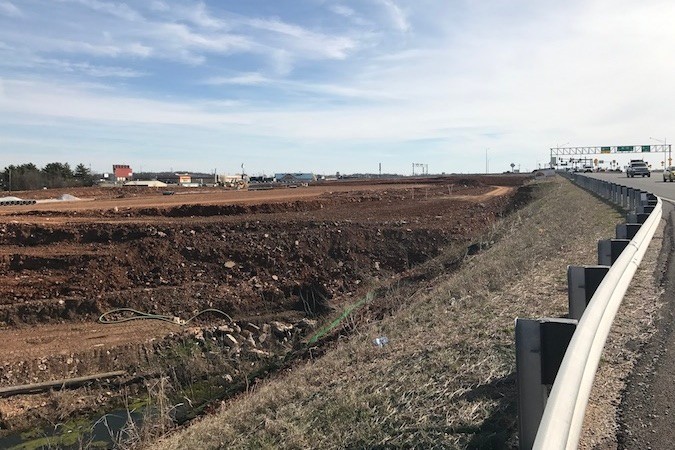 Dirt is moving at the Deerbrook Marketplace development in Ozark. City Administrator Steve Childers says a proposed transportation sales tax will further provide for economic development opportunities in the area.SBJ photo by EMILY LETTERMAN