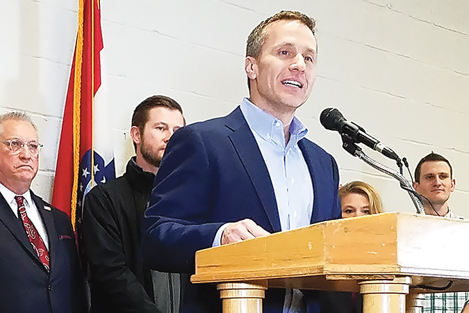 Gov. Eric Greitens proposes a $27.6 billion fiscal 2018 budget during a visit to Nixa Public Schools’ Early Childhood Center.SBJ photo by ERIC OLSON