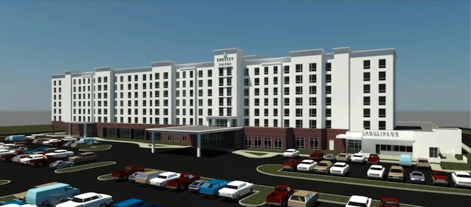 O’Reilly Hospitality Management and a company owned by CEO Tim O’Reilly receive approval for a hotel, convention center and restaurant at Arkansas State University.Rendering courtesy ARKANSAS STATE UNIVERSITY