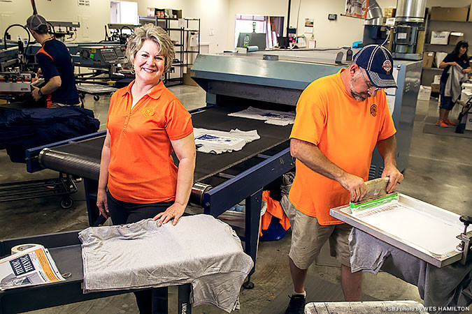 Owner Sandy Higgins leads the screen-printing and embroidery company with 2015 revenue of $870,000.