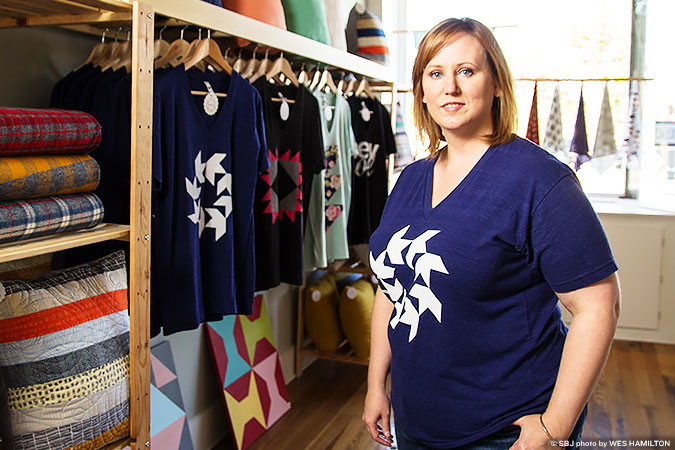 Sara Wilson relocates her quilting and sewing service company Crinklelove.