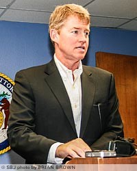 Missouri Attorney General Chris Koster held a news conference in Springfield this morning to announce his office reached a settlement with Tyson Foods over a May wastewater discharge lawsuit in Monett.