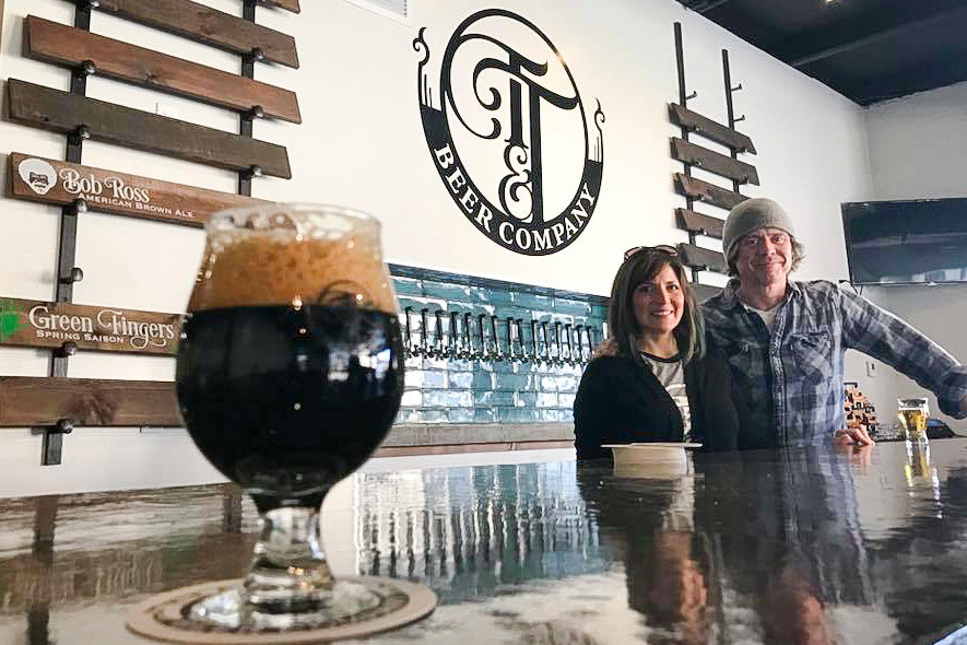 Curtis Marshall and Jennifer Leonard today launch Tie & Timber Beer Co. with 10 beers after an April 6 tasting event. A grand opening is scheduled on April 14.