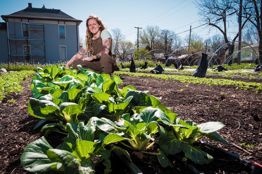 VEGGIE OASIS: Melissa Young-Millsap converted a run-down lot into a farming oasis that now produces 114 vegetable varieties.
