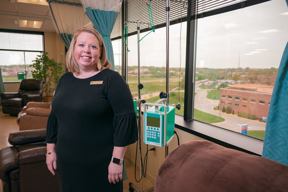TREATMENT PLANS: Administrator Beth Gann says Oncology-Hematology Associates will remain open and retain all of its 65 employees. The clinic has 26 chairs in its infusion center on the sixth floor of CoxHealth’s Hulston Cancer Center.