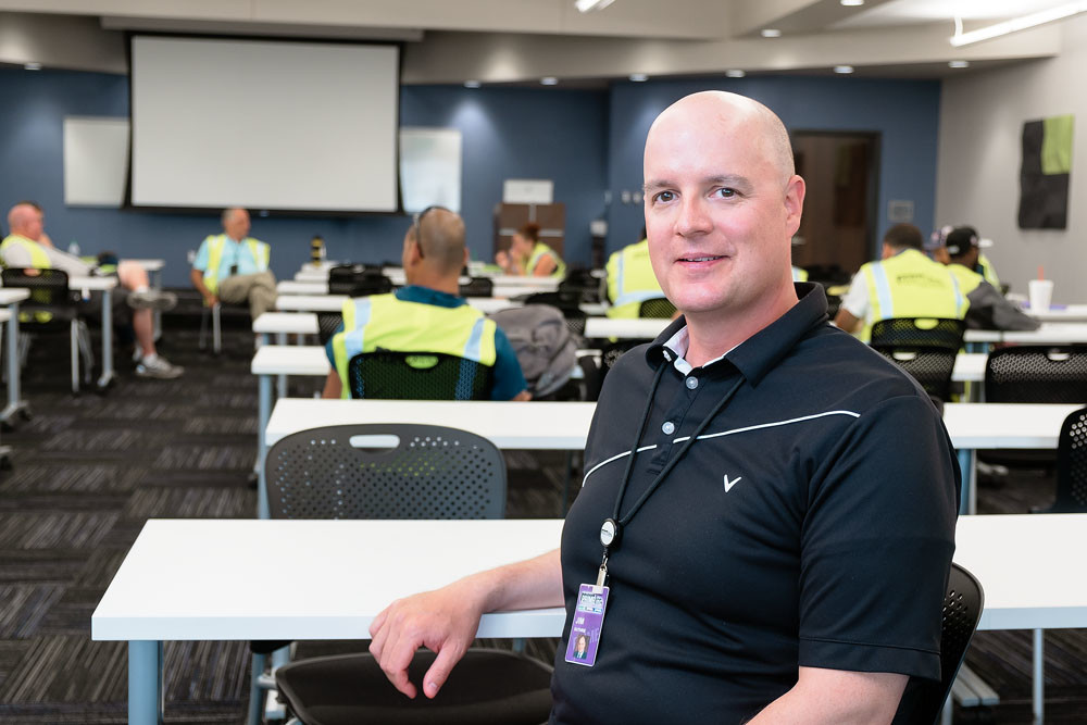MAKING INROADS: Prime’s Jim Guthrie says classroom space as its new three-story plaza center is utilized daily with new classes for its CDL program beginning every week.