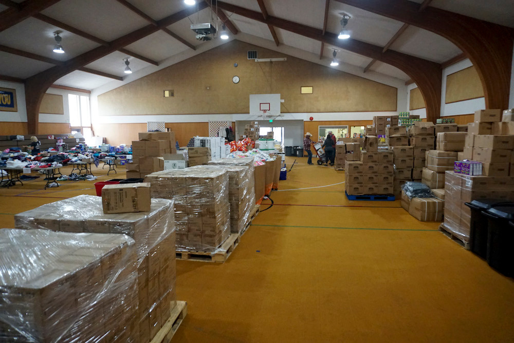 Convoy of Hope fills a gym in California with supplies.