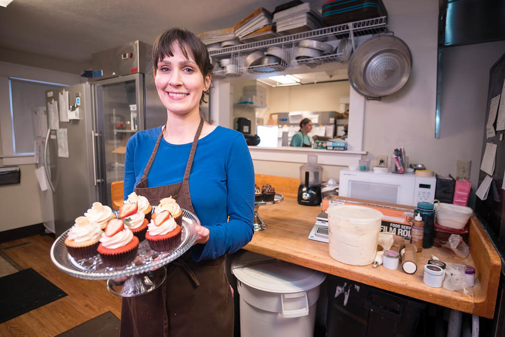 Amy Bloodworth produces mass quantities of sweets at Amycakes, with bakery revenue hitting a record last year.