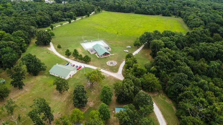 This is an aerial view of the Frank Childress Scout Reservation, sold Oct. 4 by the Ozark Trails Council of Boy Scouts of America to a not-for-profit committee.