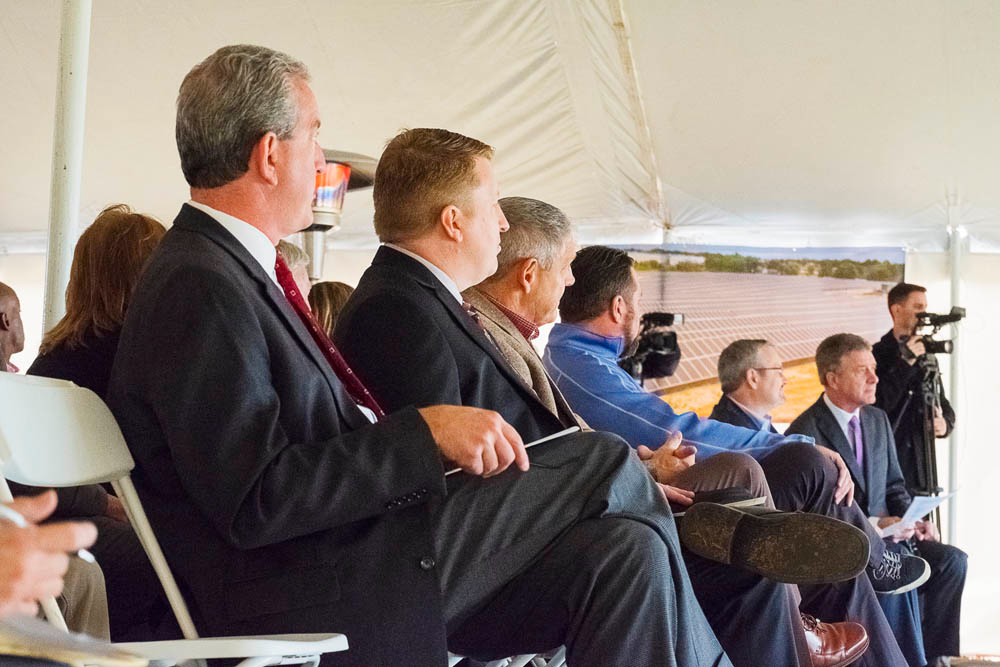 City officials say Central Bank of the Ozarks, led by President Russ Marquart, seated at left, provided the financing and tax credit equity investment.