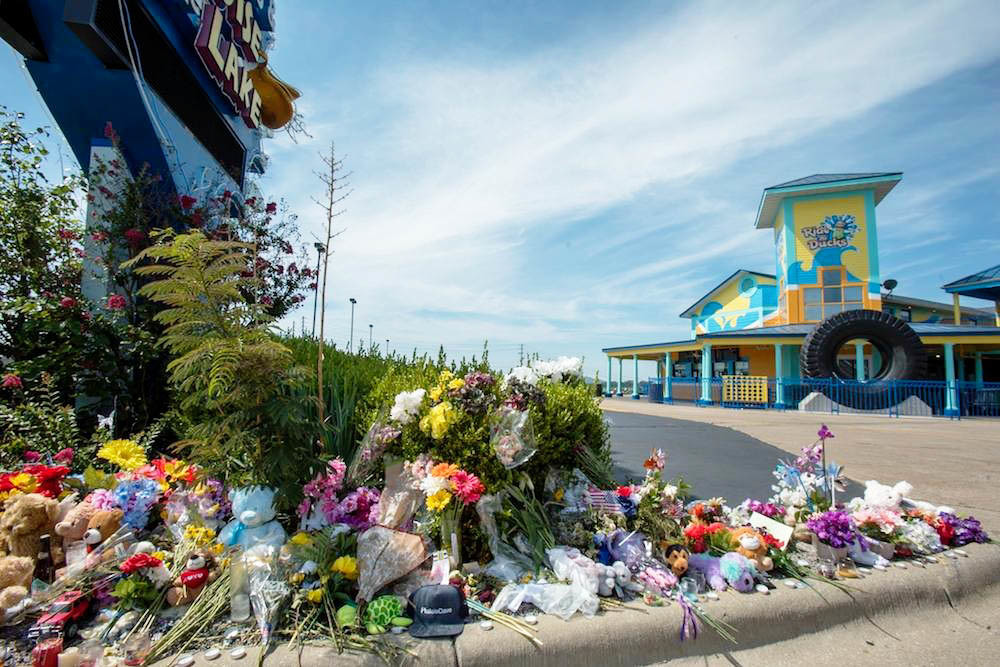 A memorial outside Ride the Ducks Branson this summer mourns the loss of 17 lives.