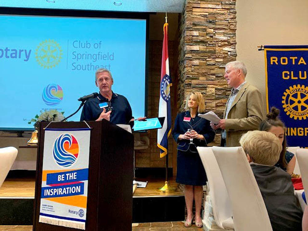 ROTARIAN VOLUNTEER
Mark McNay, senior vice president and general manager of SMC Packaging Group, receives the Rotarian Volunteer of the Year Award on June 20. McNay has served with Rotary Club of Springfield Southeast since 2013, and his volunteerism has impacted at least a dozen organizations, including roles on the board of Boys and Girls Cub, YMCA, City Utilities, Mercy Hospital and United Way.