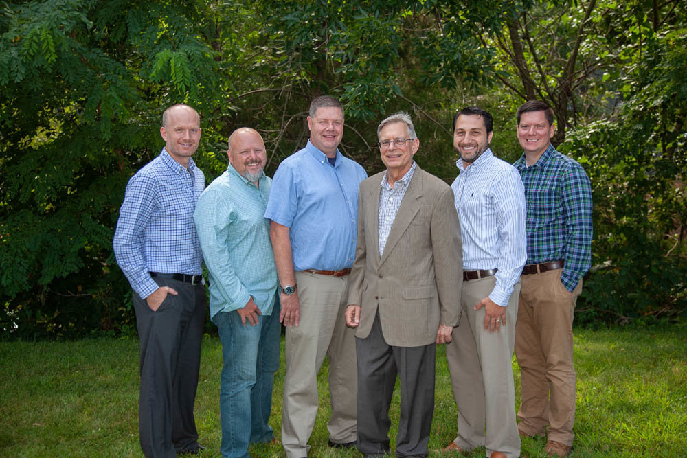Joe Tierney, from left, Brian Orr, Lewis Wiles, Lou Toth, Adam Toth and Jeff Mueller comprise Toth’s leadership team.