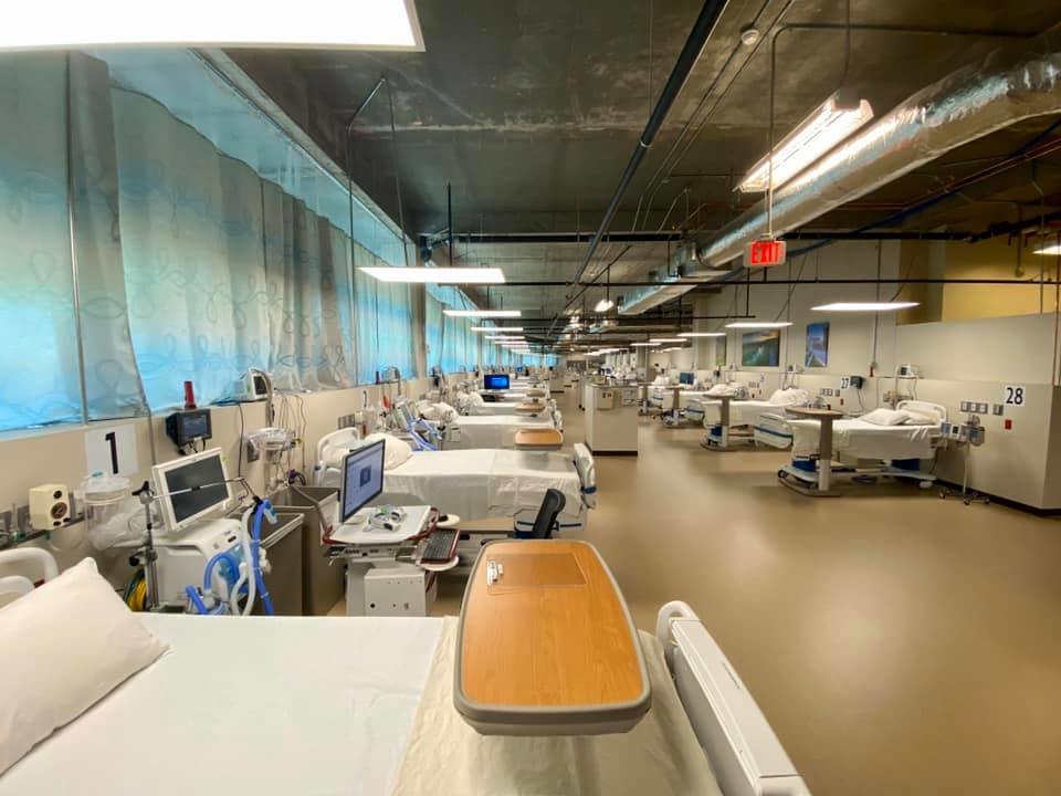 J.E. Dunn Construction led work to convert a floor at CoxHealth into a COVID-19 unit.