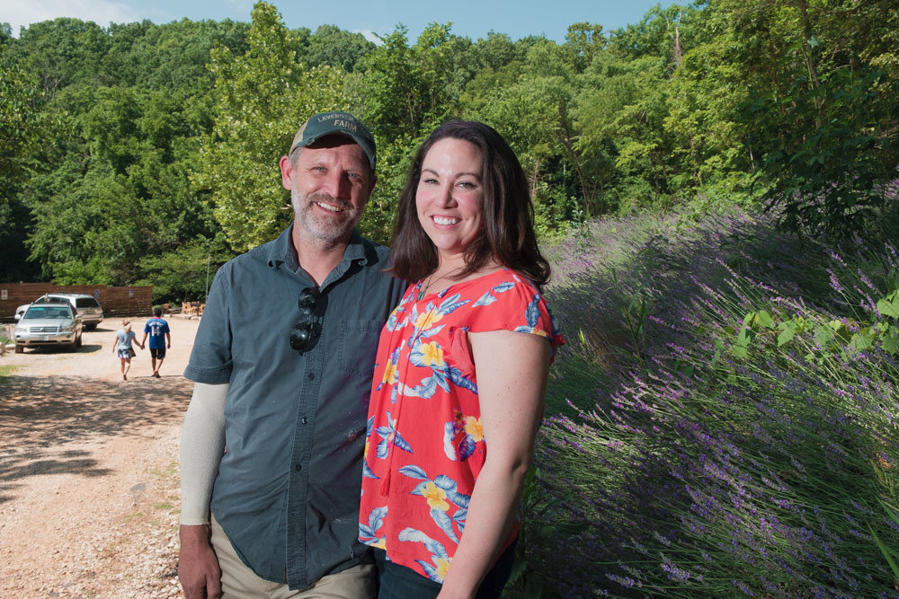 Catherine Bersted, right, co-owner of Lavender Falls Farm in Clever with her husband, Thor, is serving as operational partner for Aviary by Lavender Falls.
