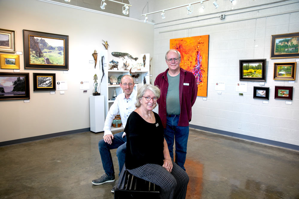 GALLERY MEMBERS: Farley Lewis, left, is the executive coordinator at Fresh Gallery, joining 20 other artists such as Nancy Brown Dornan, center, and right, Mike Myers.