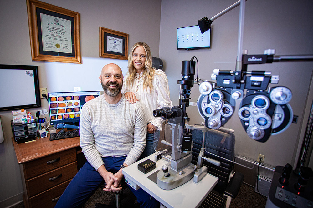 FOCUSED INVESTMENT: Jarvis Family Eye Center owners Dr. Devon and Brooke Jarvis have invested around $200,000 in equipment and technology upgrades since opening in 2005.