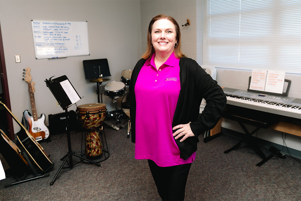 THERAPEUTIC CARE: Stone County Developmental Disability Board Executive Director LaDella Thomas says music therapy is part of the help it provides clients.