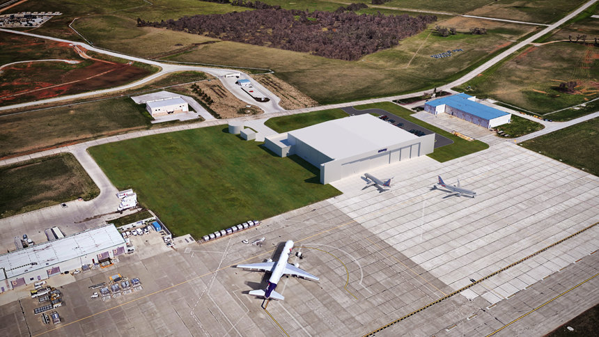 Work has started on a 55,000-square-foot maintenance hangar for American Airlines subsidiary Envoy Air.