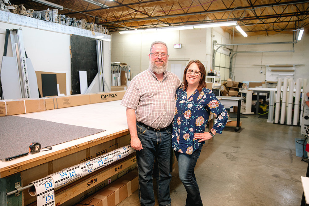 TCI Graphics owners Jim and Debbie Meinsen say last year's revenues were rescued by an early 2020 purchase that diversified the business.