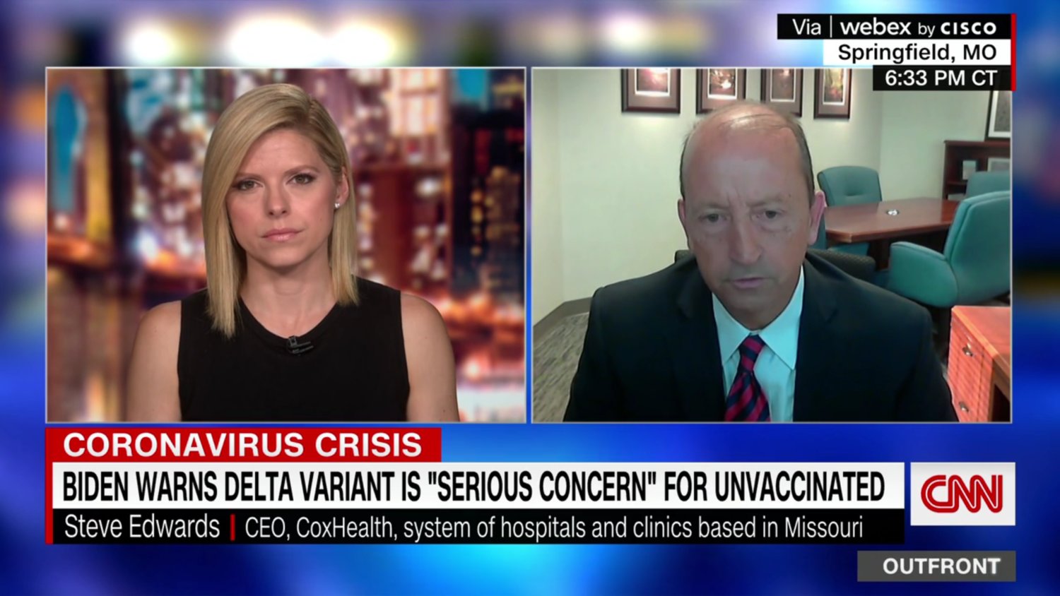 CNN's Kate Bolduan interviews CoxHealth President and CEO Steve Edwards.