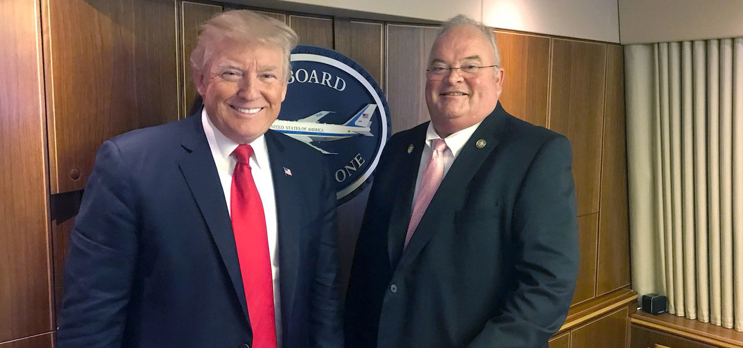 Billy Long, right, says former President Donald Trump is an inspiration for his Senate campaign.