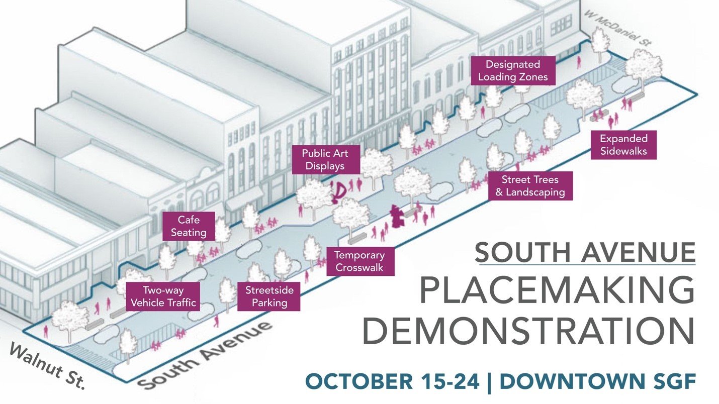 A temporary demonstration of a pedestrian-friendly street represents the potential future of some areas of the city.