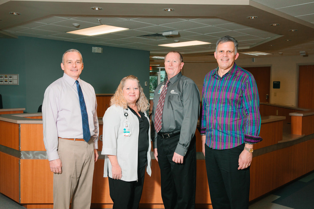 From left, Phil Readinger, Lisa Hallam, Lonnie Lee and Dr. Brent Bergen