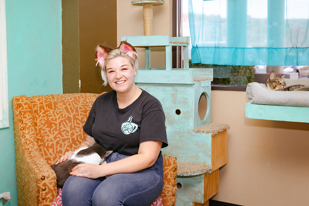 'FUR'-EVER HOME: Mochas and Meows owner Mary Trexler says nearly 120 adoptions have taken place at a her cat cafe in two years of business.