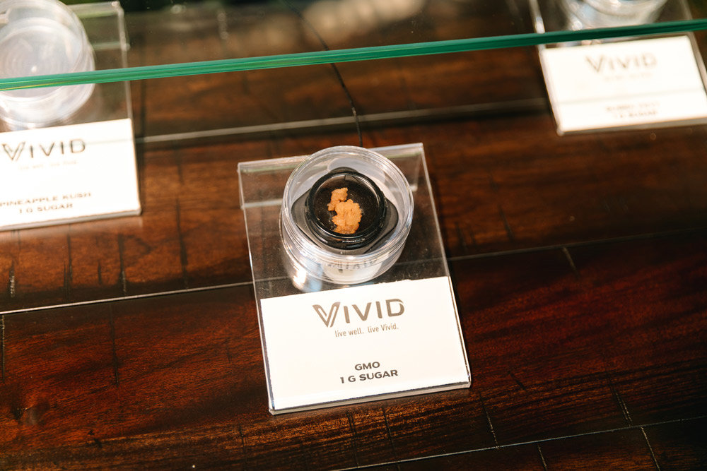 Vivid is among the brands of concentrates sold at Easy Mountain Cannabis Co.