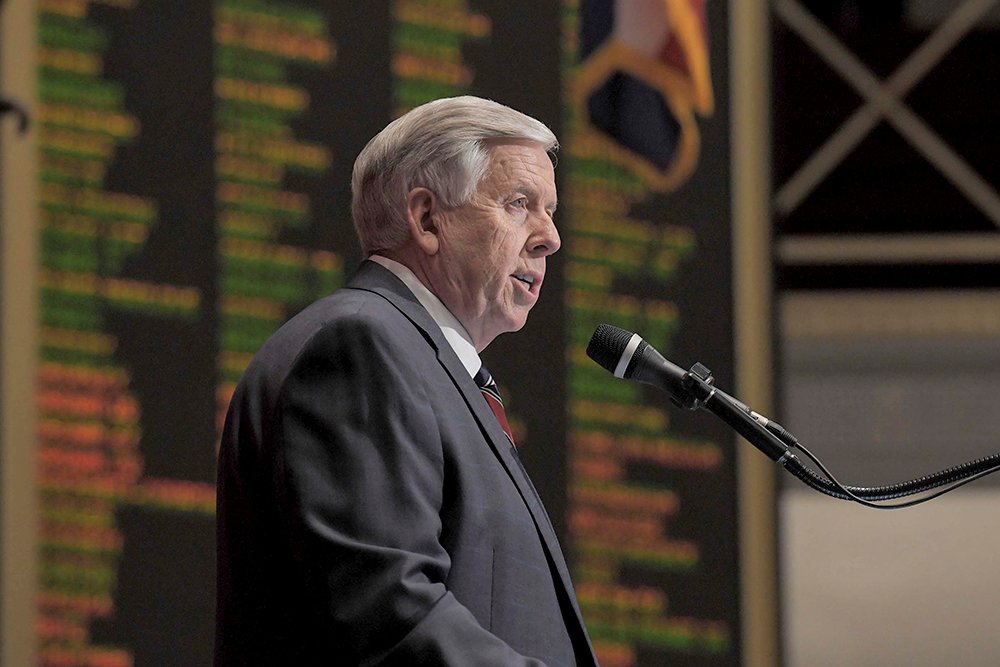 Gov. Mike Parson delivers the State of the State address on Jan. 19.
