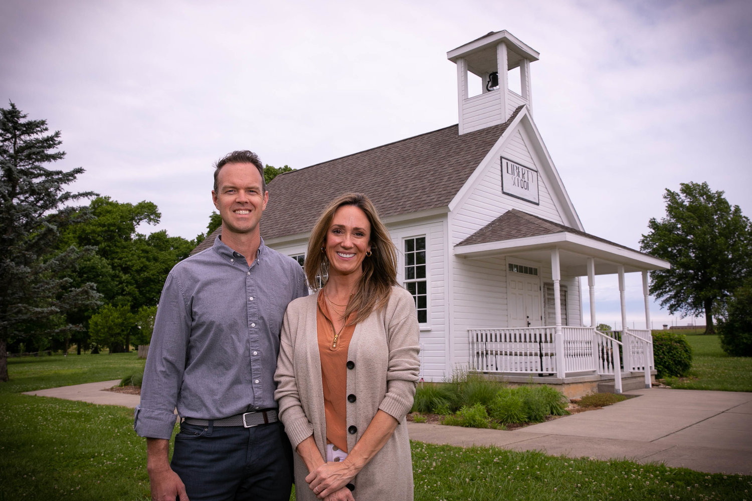 Steve and Katy Kelly plan to open Capstone Academy in the fall and are looking for a site. The mixed-age classrooms harken back to one-room schoolhouses, like the one pictured as the Gray-Campbell Farmstead at Nathanael Greene Park.
