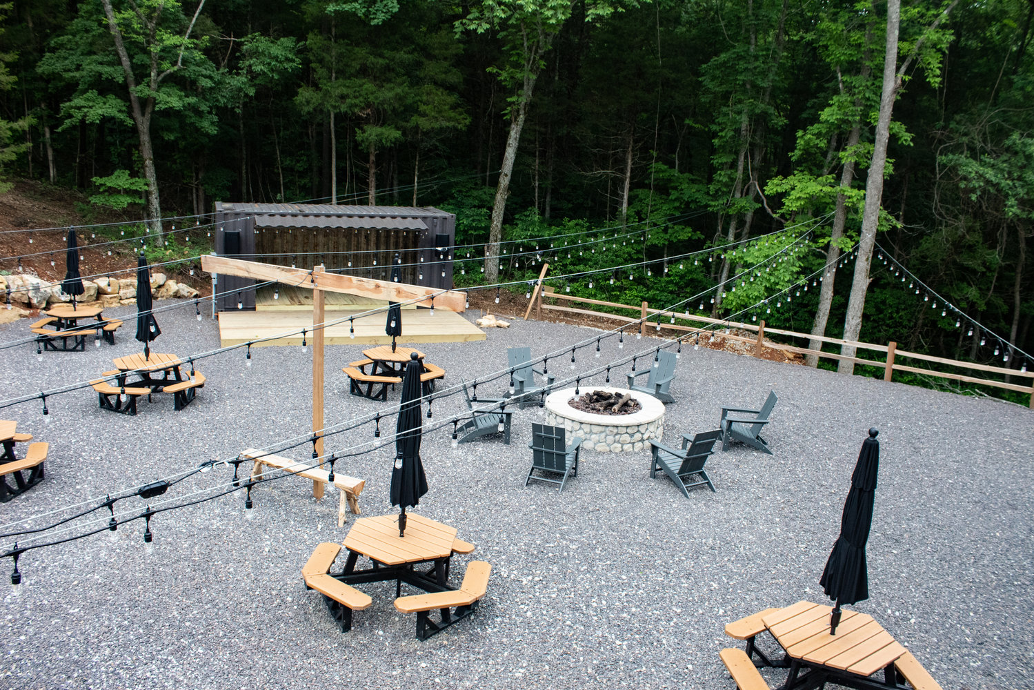 Howler Bike Park's basecamp includes seating for roughly 150 people, a stage for musical performances and a food trailer