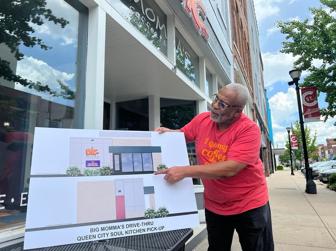 Lyle Foster shares plans for a Big Momma’s drive-thru location that will also double as a walk-up lunch spot for Queen City Soul Kitchen.