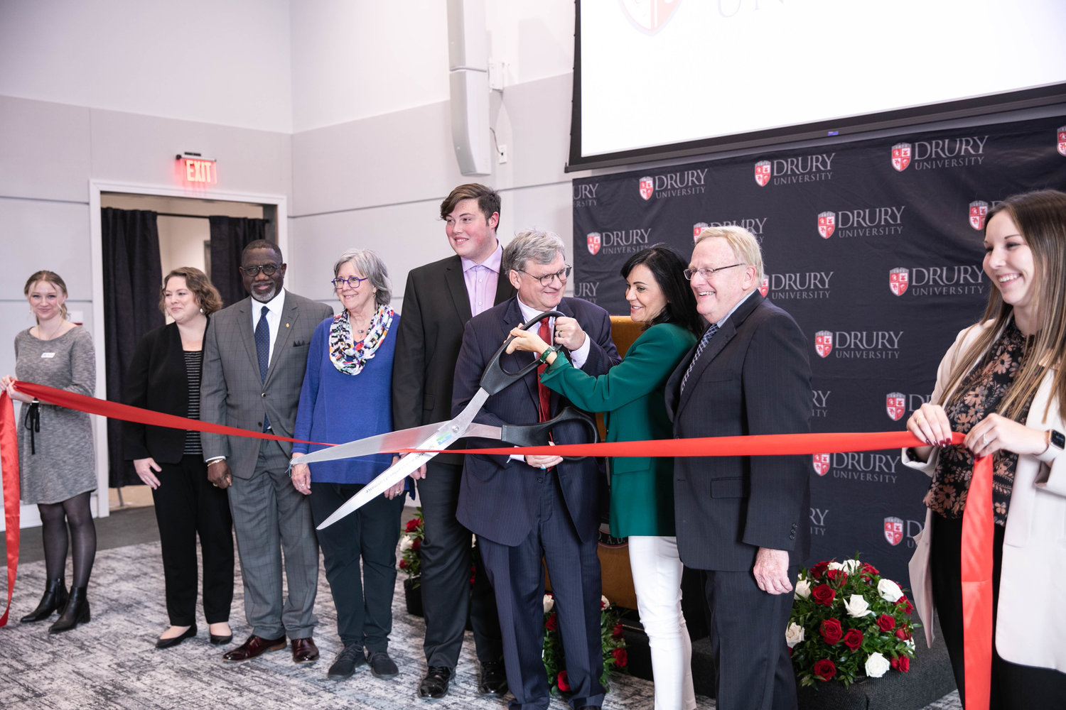 Drury University holds a ribbon-cutting ceremony Oct. 28 for its $27 million C.H. “Chub” O’Reilly Enterprise Center.