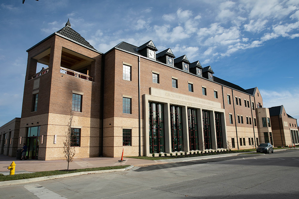 The three-story C.H. "Chub" O'Reilly Enterprise Center building is the tallest on Drury University's campus.