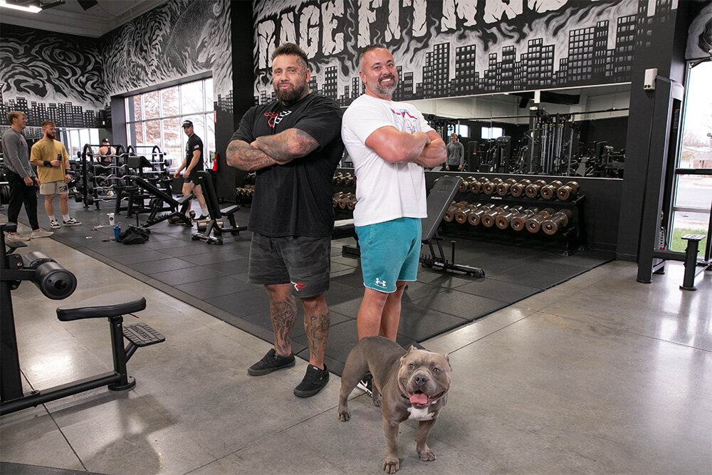 Sylas Shores, left, and Brandon Davis are now operating Rage Fitness' largest of three gyms.